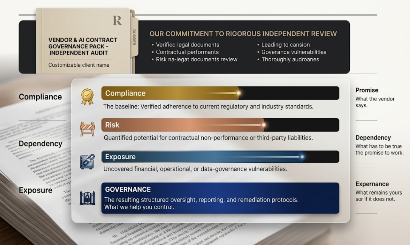 Compliance, risk, exposure, and governance review framework